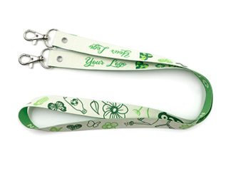 Vegan leather lanyard with double hook