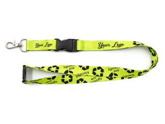 Eco rPET lanyard with buckle and safety connector